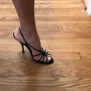 Badgley Mischka  Black Satin Pumps